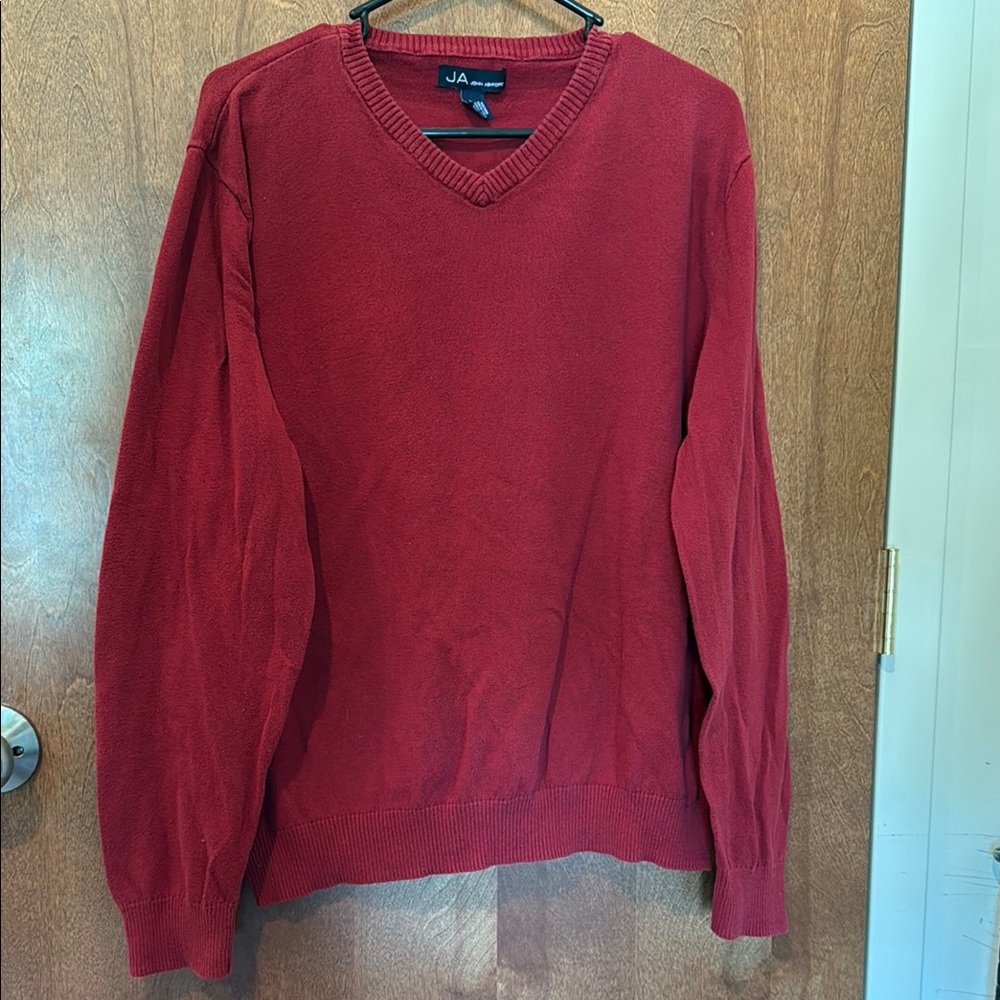 John Ashford XL V neck sweater color Red